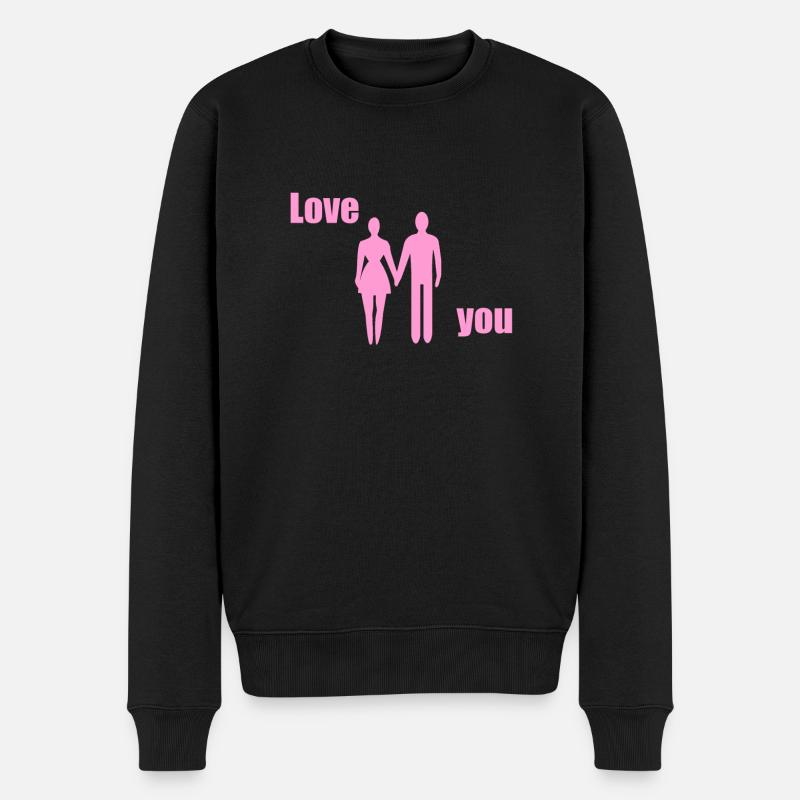 Liebe dich - Männer Premium Bio Pullover - Schwarz