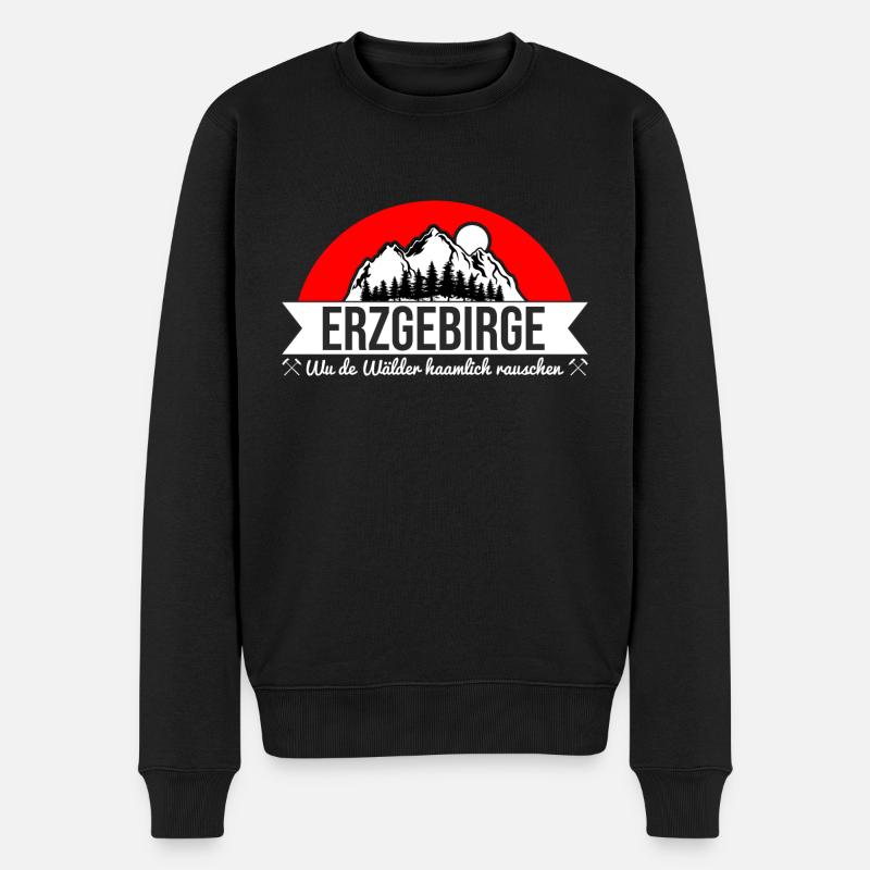 Erzgebirge Heimatliebe - Männer Premium Bio Pullover - Schwarz