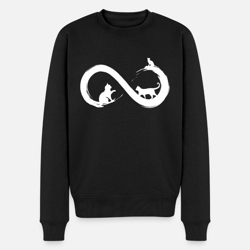 Infinity-Katze - Männer Premium Bio Pullover - Schwarz