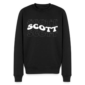 Lustig Scott Groovy 4 Männer Frauen Cool Scott Batikfarbe - Männer Premium Bio Pullover - Schwarz - Vorne - Nico (187cm)
