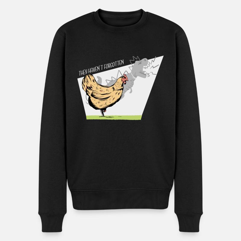 Lustiges Huhn mit Dinosaurierschatten - das haben sie nicht - Männer Premium Bio Pullover - Schwarz