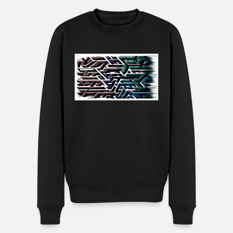 Graphik Print - Männer Premium Bio Pullover - Schwarz