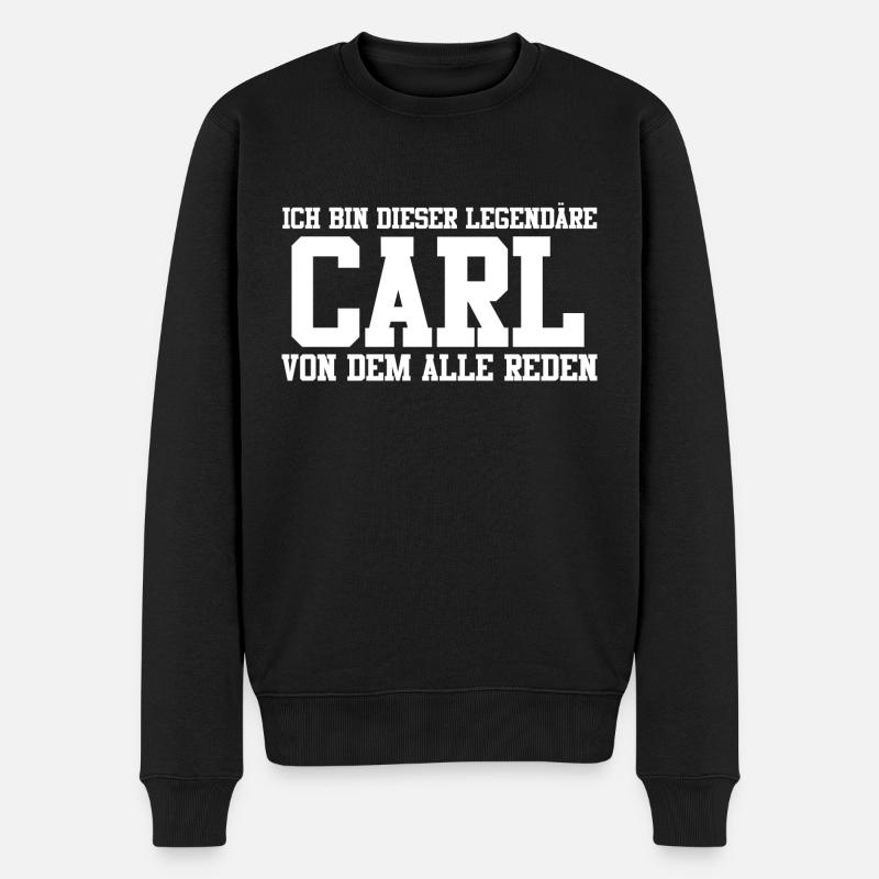 Carl Name Design - Männer Premium Bio Pullover - Schwarz