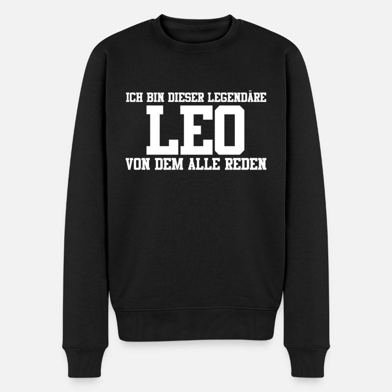Leo Name Design - Männer Premium Bio Pullover - Schwarz