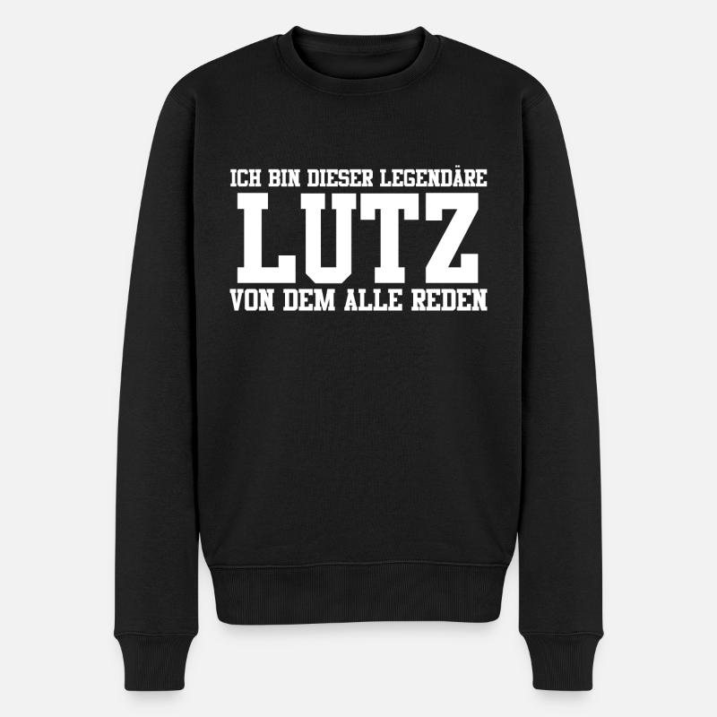Lutz Name Design - Männer Premium Bio Pullover - Schwarz