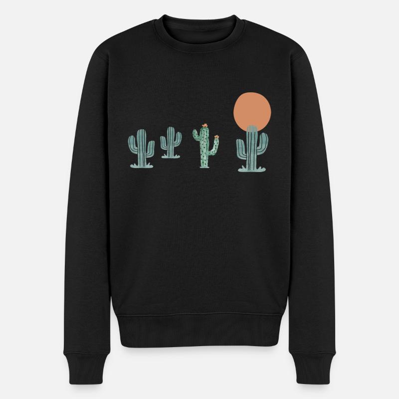cactus boho - Pull Premium bio Homme - noir