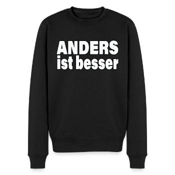 ANDERS IST BESSER - Männer Premium Bio Pullover - Schwarz - Vorne - Nico (187cm)