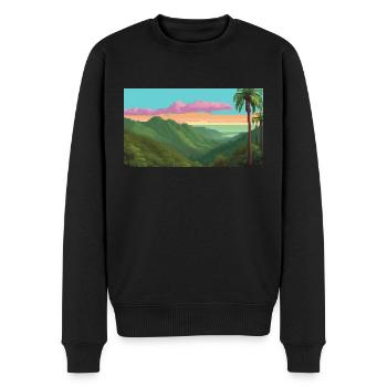 El Yunque National Forest, Puerto Rico, Pixelart - Männer Premium Bio Pullover - Schwarz - Vorne - Nico (187cm)
