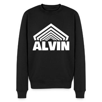 First name Alvin - Men's Premium Organic Jumper - black - Front - Nico (187cm)