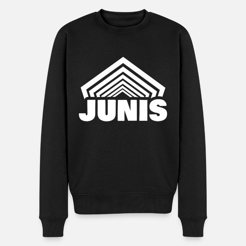 Vorname Junis - Männer Premium Bio Pullover - Schwarz