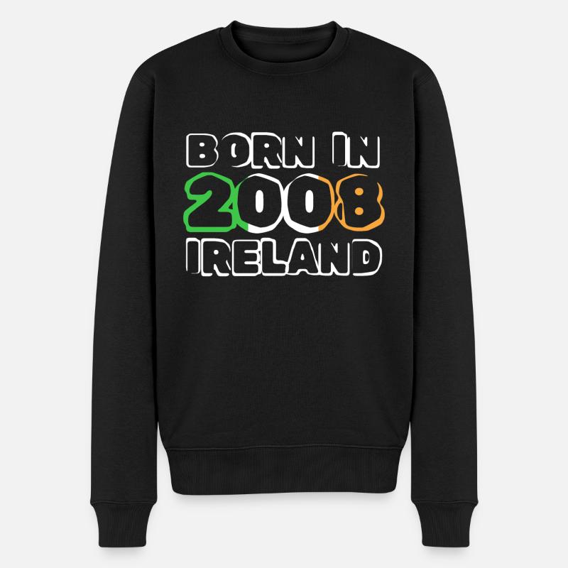 Geboren 2008 - Männer Premium Bio Pullover - Schwarz