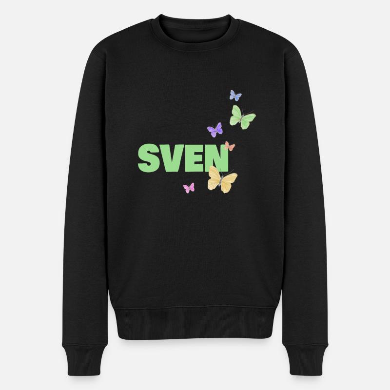 Sven als Sven - Männer Premium Bio Pullover - Schwarz