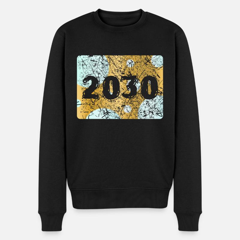 2030 2030 - Männer Premium Bio Pullover - Schwarz