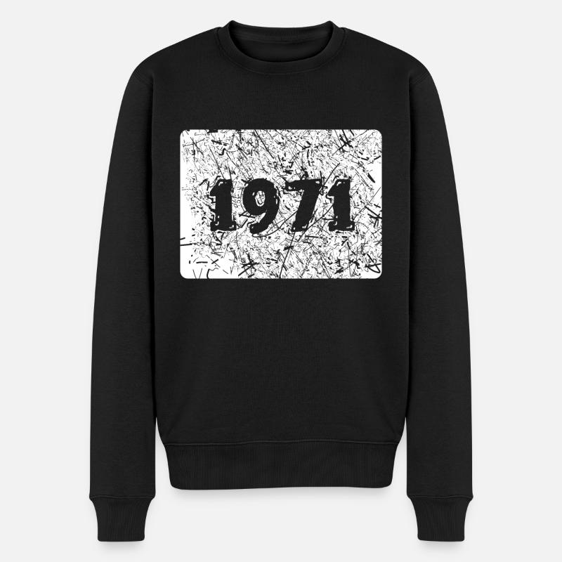 1971 - Männer Premium Bio Pullover - Schwarz