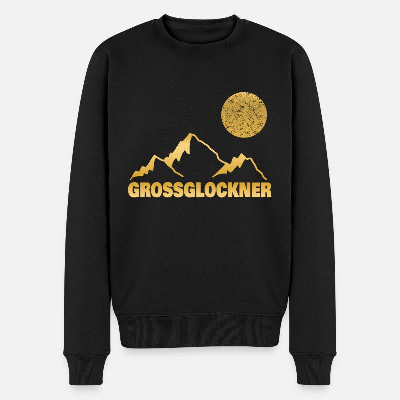 Berg Grossglockner - Männer Premium Bio Pullover - Schwarz