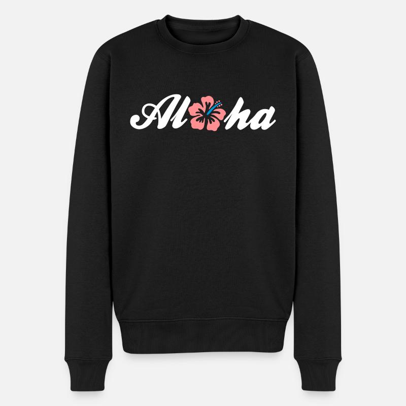 Aloha - Männer Premium Bio Pullover - Schwarz