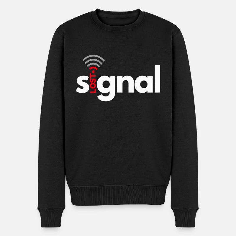 signal lost - Männer Premium Bio Pullover - Schwarz