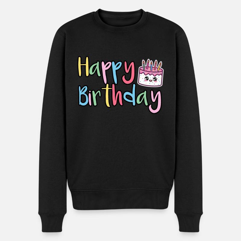 Joyeux anniversaire Joyeux gâteau d’anniversaire - Pull Premium bio Homme - noir