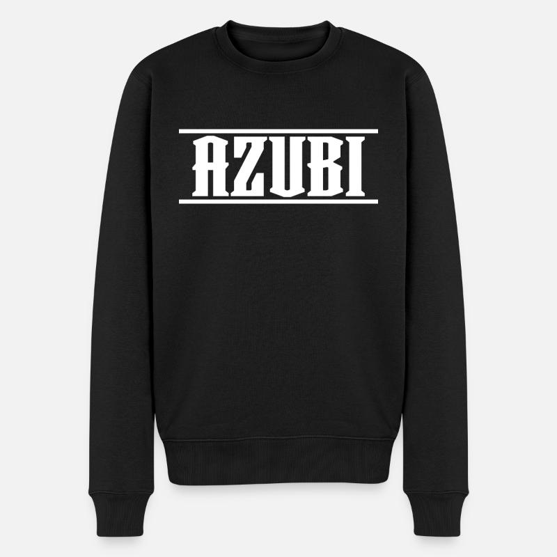 AZUBI Black Tshirt - Männer Premium Bio Pullover - Schwarz