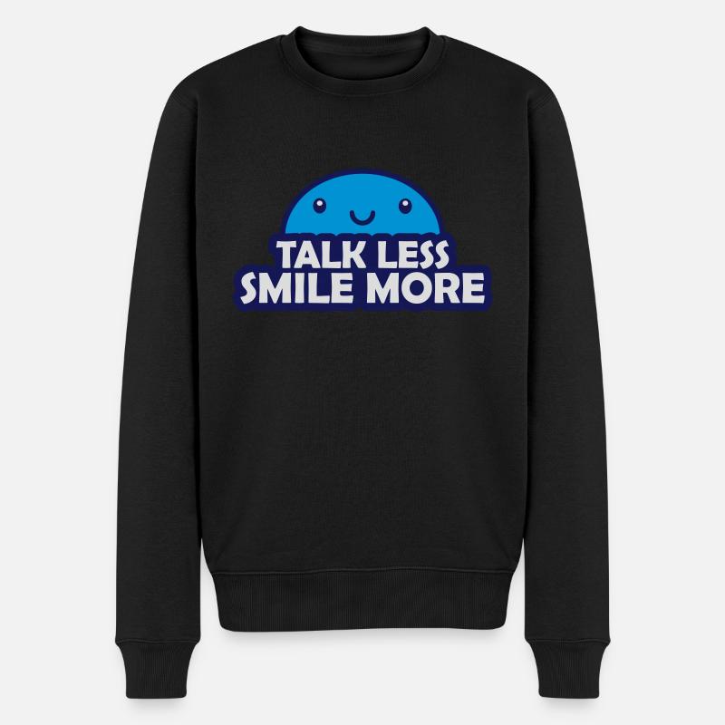 parler moins sourire plus - Pull Premium bio Homme - noir
