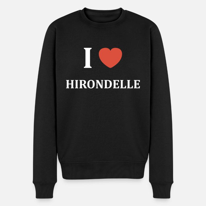i love Hirondelle - Pull Premium bio Homme - noir