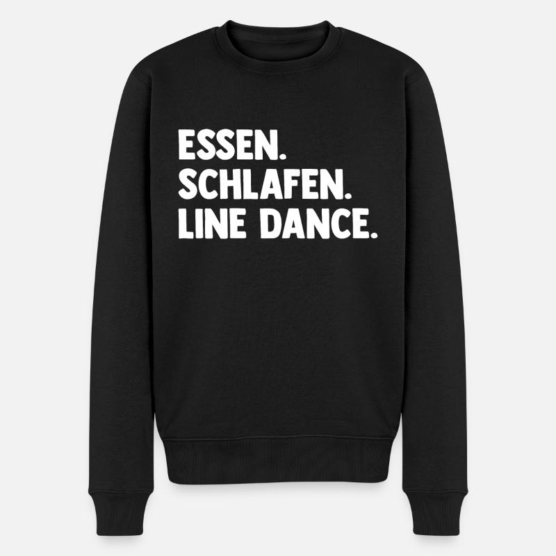 Line Dance Tänzer - Männer Premium Bio Pullover - Schwarz
