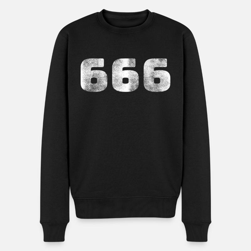 666 - Männer Premium Bio Pullover - Schwarz