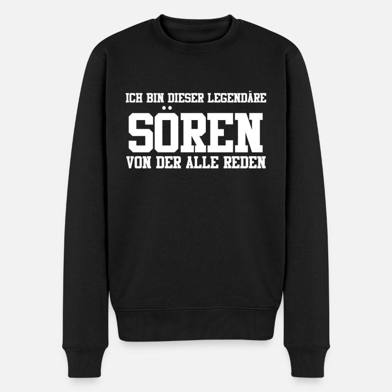 Sören Name Design - Männer Premium Bio Pullover - Schwarz