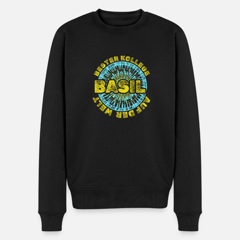 Basil - Männer Premium Bio Pullover - Schwarz