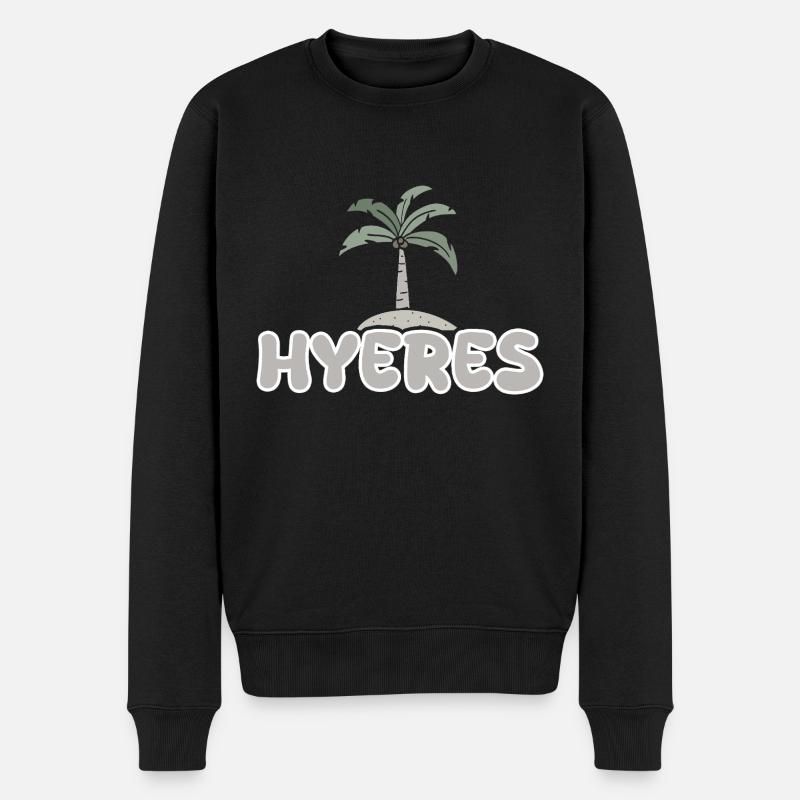 Hyeres - Männer Premium Bio Pullover - Schwarz