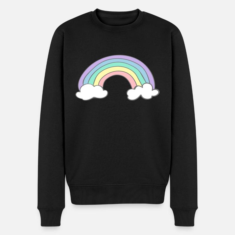 Regenbogen - Männer Premium Bio Pullover - Schwarz