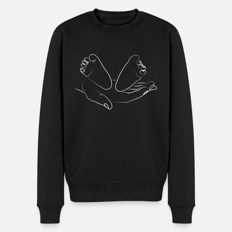 Pieds de bébé lineart maman - Pull Premium bio Homme - noir