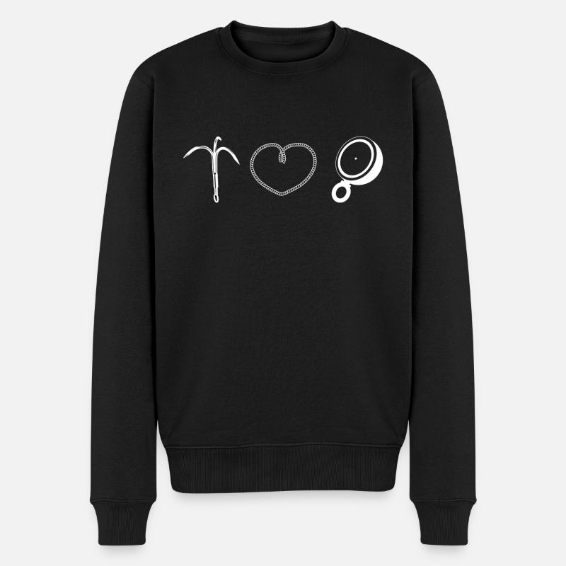 J'aime la pêche a l'aimant - Pull Premium bio Homme - noir