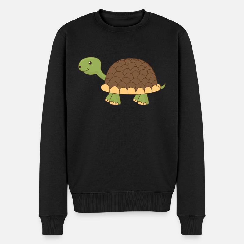 Glückliche Schildkrötenschildkröte - Männer Premium Bio Pullover - Schwarz