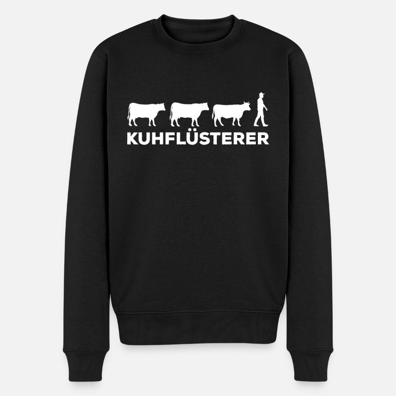 Kuhflüsterer Milchkuh Rind - Männer Premium Bio Pullover - Schwarz