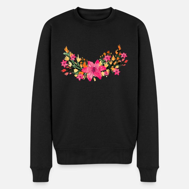 Fleurs - Pull Premium bio Homme - noir