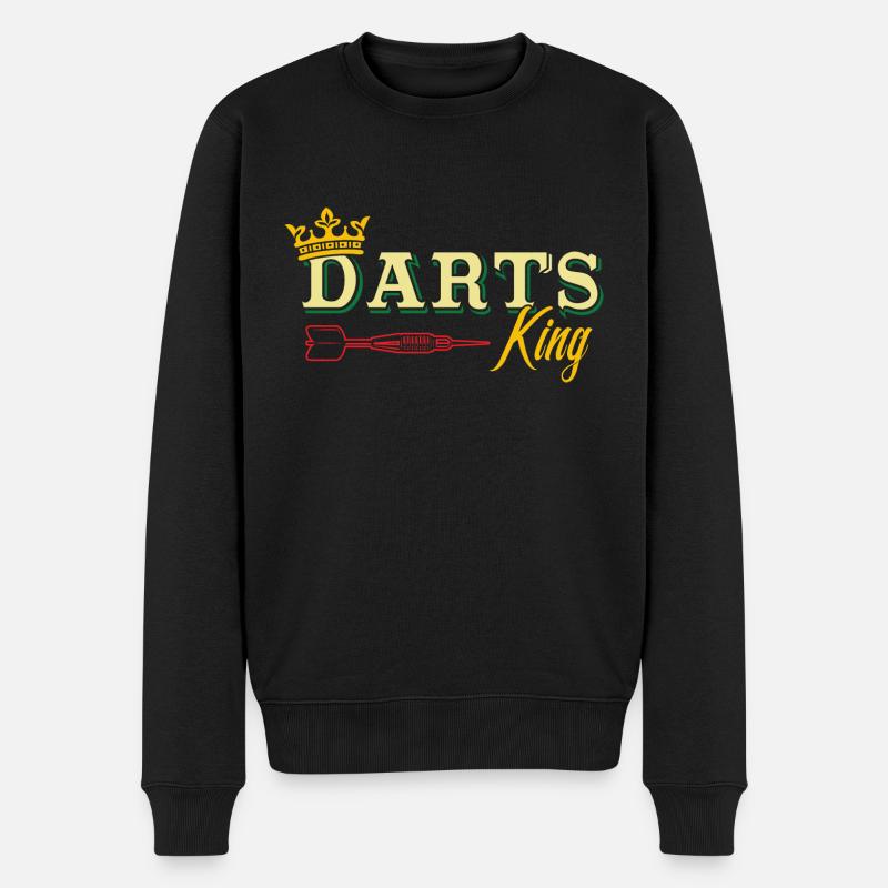 Darts König Darts-Spieler - Männer Premium Bio Pullover - Schwarz