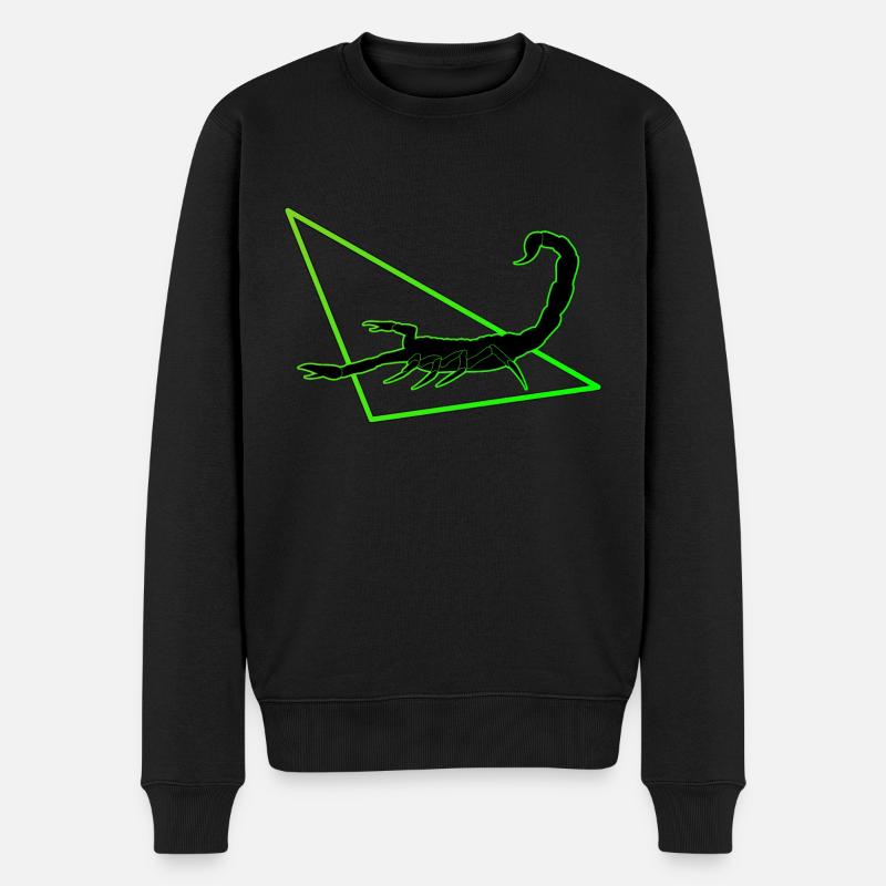 Skorpion in grün - Männer Premium Bio Pullover - Schwarz