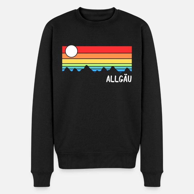 Allgäu Alpen Gebirge Urlaub Idee - Männer Premium Bio Pullover - Schwarz