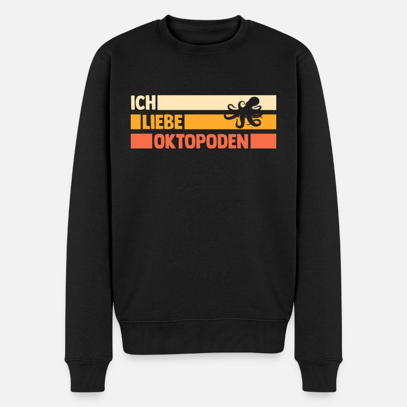 Tintenfisch Oktopus - Männer Premium Bio Pullover - Schwarz