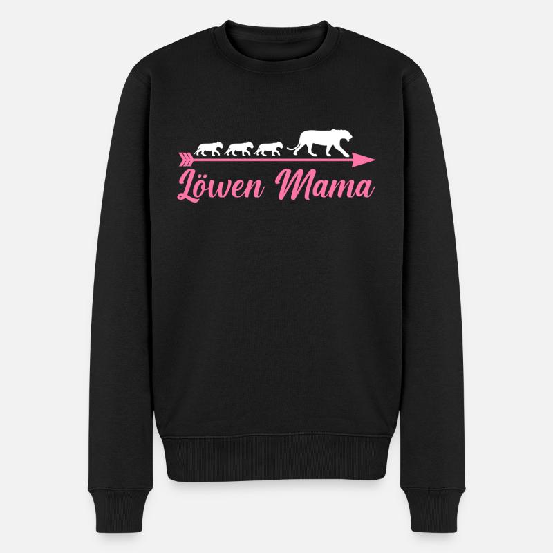 Mutter Löwen Mama - Männer Premium Bio Pullover - Schwarz