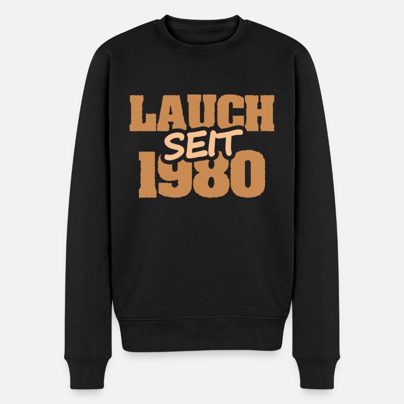1980 - Männer Premium Bio Pullover - Schwarz
