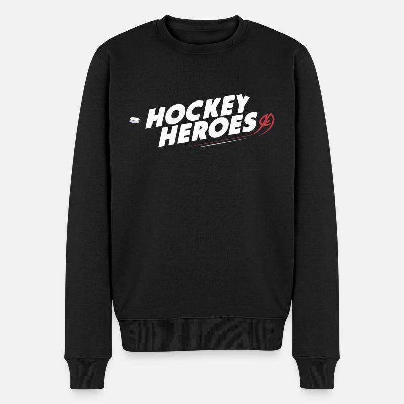 EISHOCKEYSPIELER - Männer Premium Bio Pullover - Schwarz