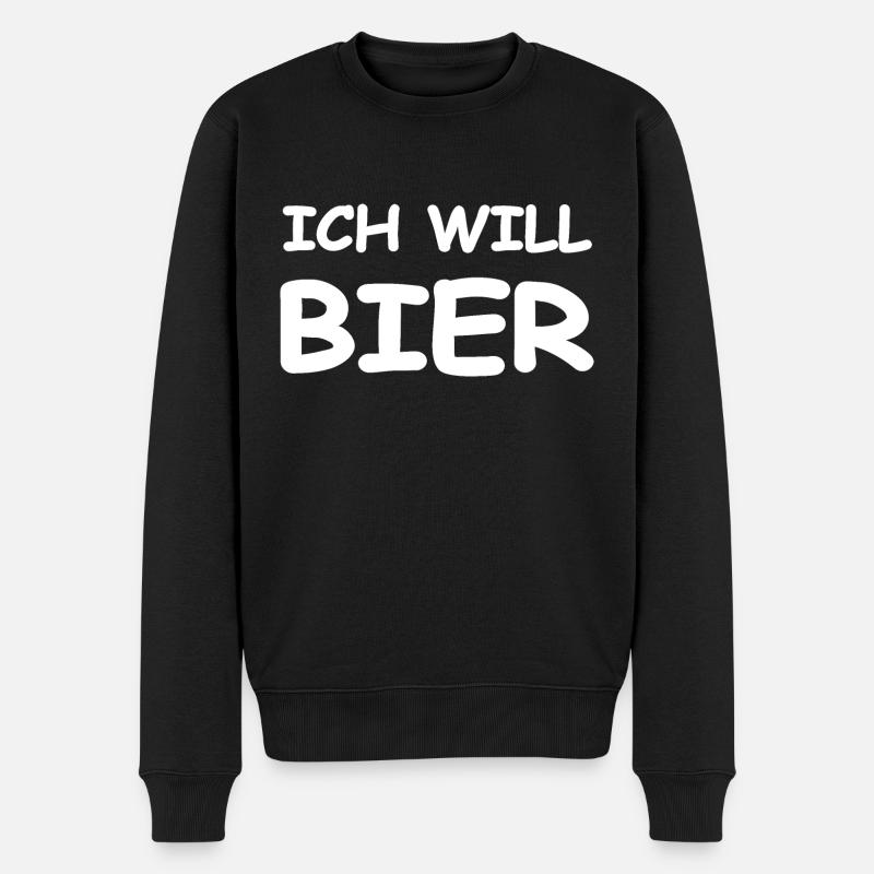 Bier - Männer Premium Bio Pullover - Schwarz