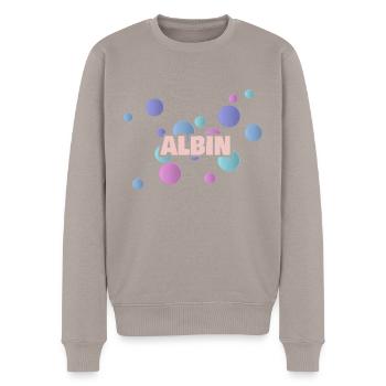 Albin Albin - Männer Premium Bio Pullover - Taupe - Vorne - Nico (187cm)