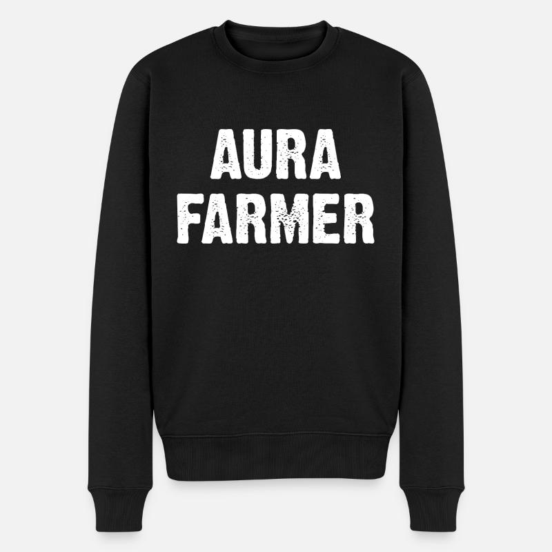 Aura Farmer - Männer Premium Bio Pullover - Schwarz