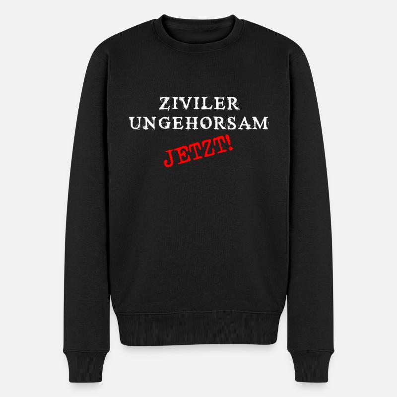 antifa ziviler ungehorsam protest - Männer Premium Bio Pullover - Schwarz