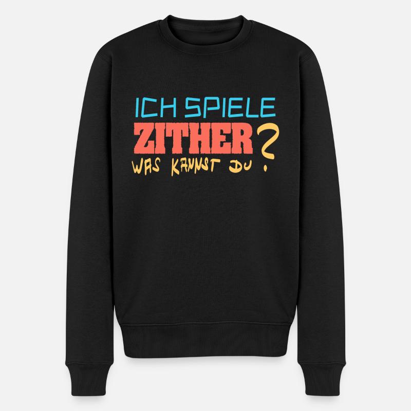 Zither - Männer Premium Bio Pullover - Schwarz