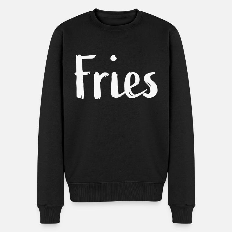 Fries - Männer Premium Bio Pullover - Schwarz