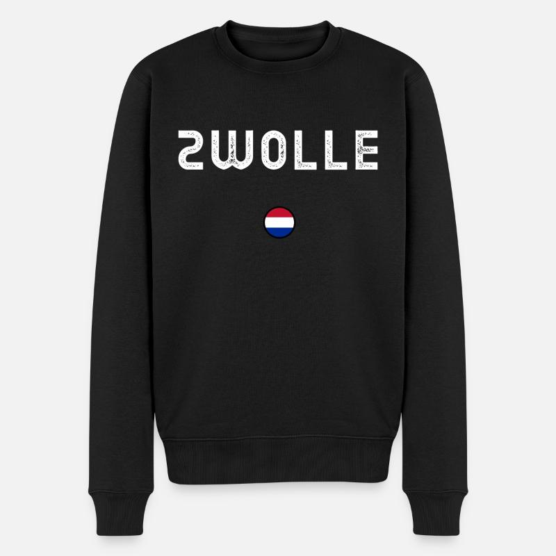 ZWOLLE - Männer Premium Bio Pullover - Schwarz